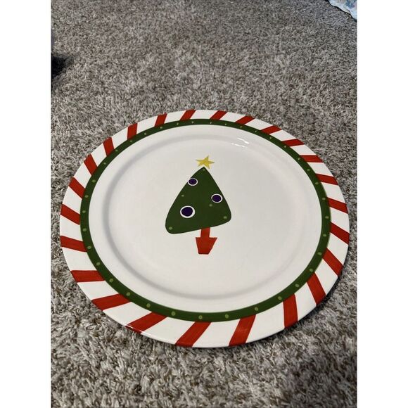 PIER 1 Imports Large 16" Round Platter Hand Painted‎ Ironstone Serving Plate - Picture 1 of 3
